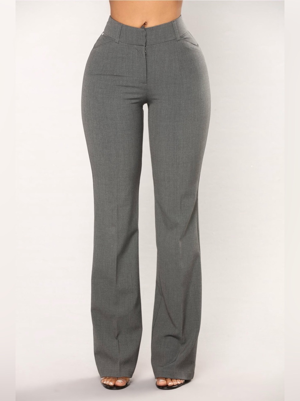 NWT Fashion Nova High-Waist Wide-Leg Pants in Charcoal